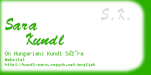 sara kundl business card